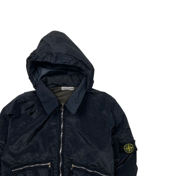 Stone Island 2008 Navy Nylon Metal Bomber Jacket - Large