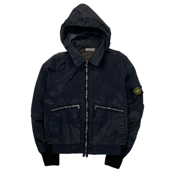 Stone Island 2008 Navy Nylon Metal Bomber Jacket - Large