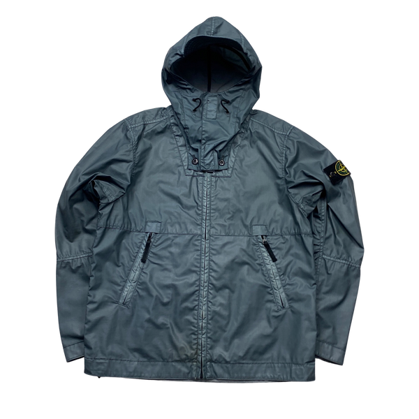 Stone Island Blue Mussola Gommata Melange Jacket Medium Mat s Island