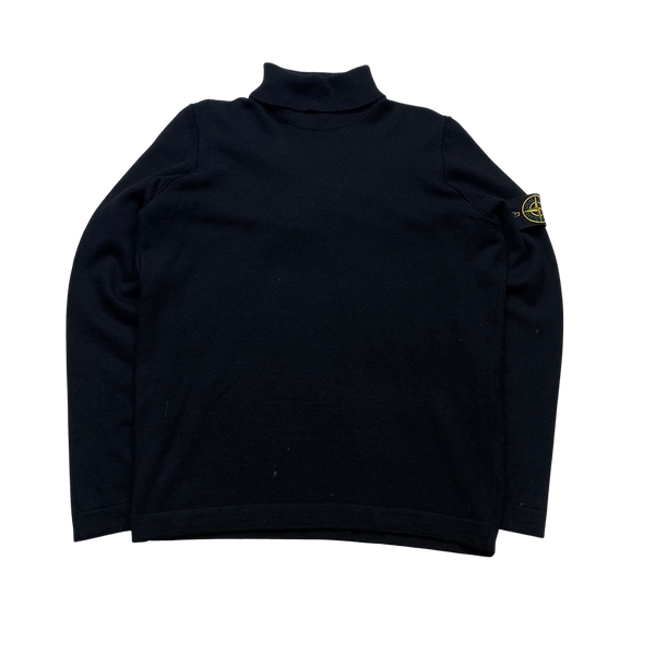 Stone Island 2020 Black Roll Neck Jumper - Large