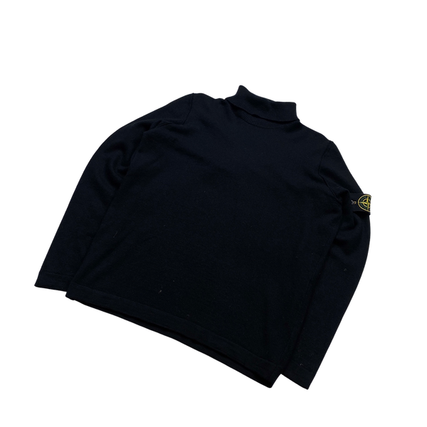 Stone Island 2020 Black Roll Neck Jumper - Large