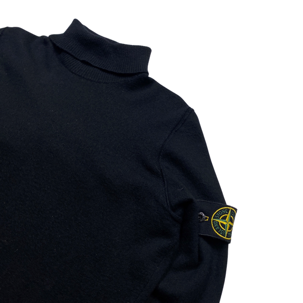 Stone Island 2020 Black Roll Neck Jumper - Large