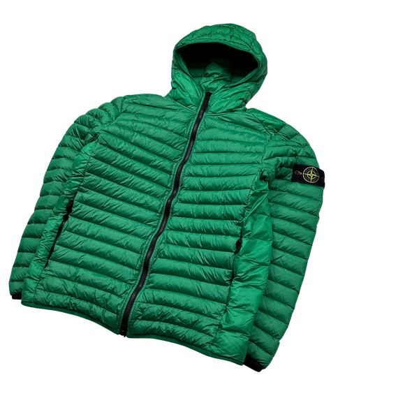 Stone Island Green Loom Woven R Nylon Down TC Puffer - Large