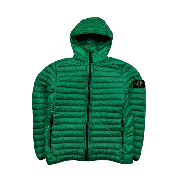 Stone Island Green Loom Woven R Nylon Down TC Puffer - Large