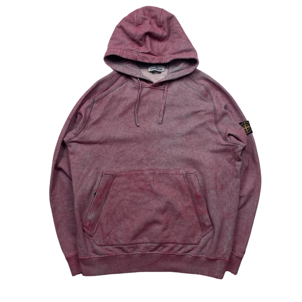 Stone Island Pink Dust Treatment Pullover Hoodie - XL