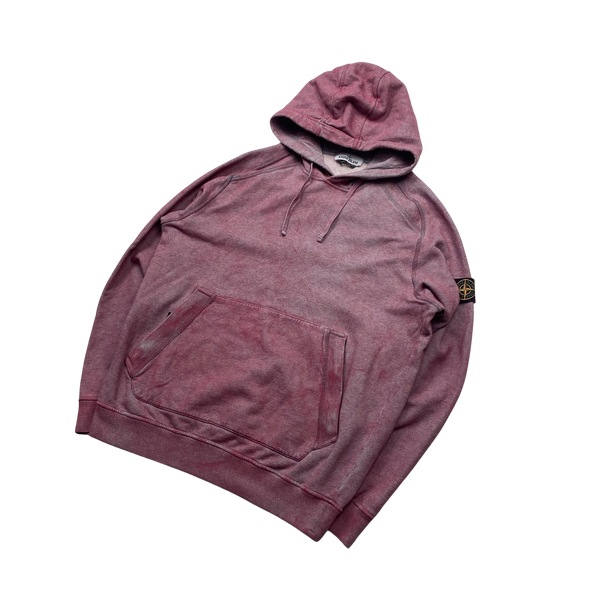 Stone Island Pink Dust Treatment Pullover Hoodie - XL