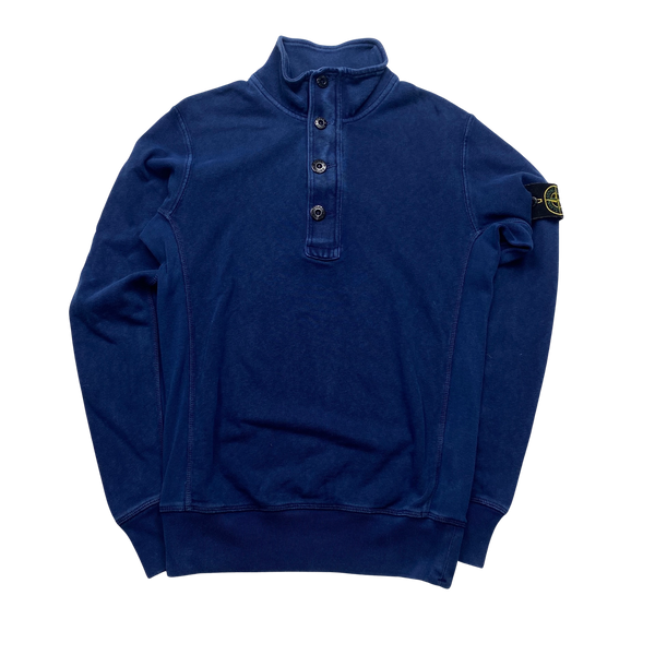 Stone Island Blue Cotton Crewneck Jumper - Small