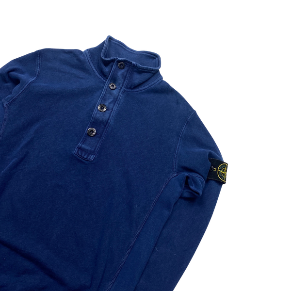 Stone Island Blue Cotton Crewneck Jumper - Small