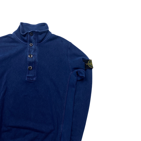 Stone Island Blue Cotton Crewneck Jumper - Small