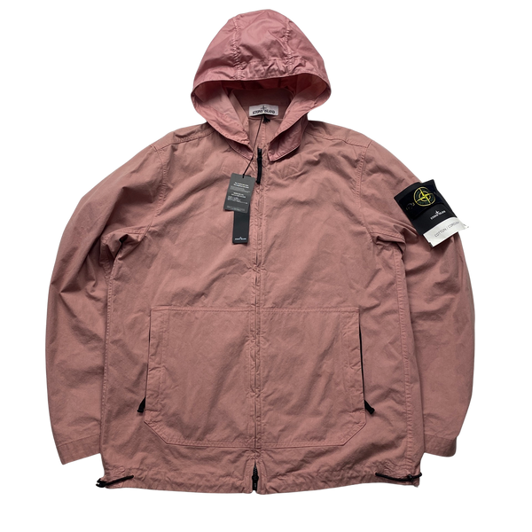 Stone Island Pink Cotton Cordura Hooded Jacket - Large