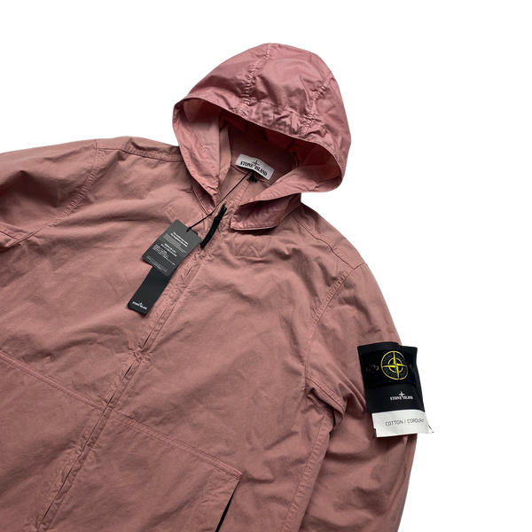 Stone Island Pink Cotton Cordura Hooded Jacket - Large