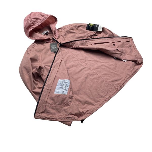 Stone Island Pink Cotton Cordura Hooded Jacket - Large