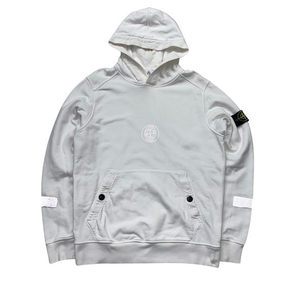 Supreme stone island hot sale hoodie white