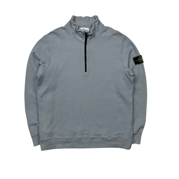 Stone Island 2021 Pale Blue Quarter Zip Pullover - XL