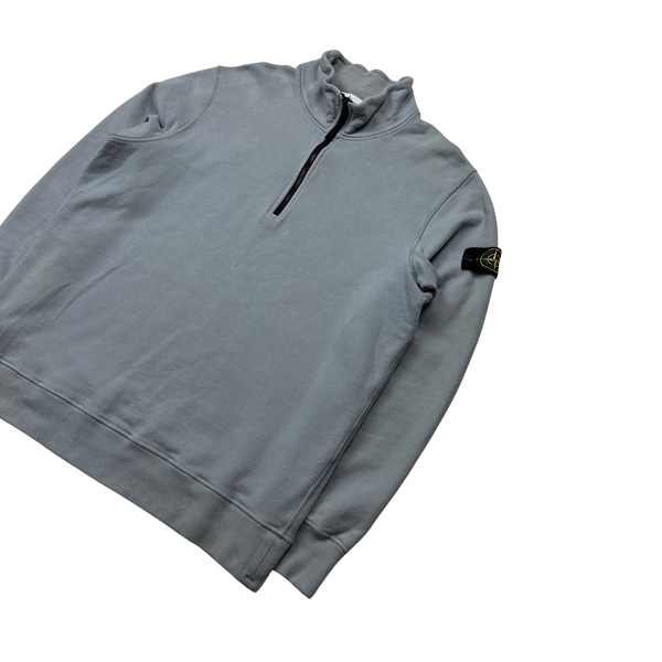 Stone Island 2021 Pale Blue Quarter Zip Pullover - XL