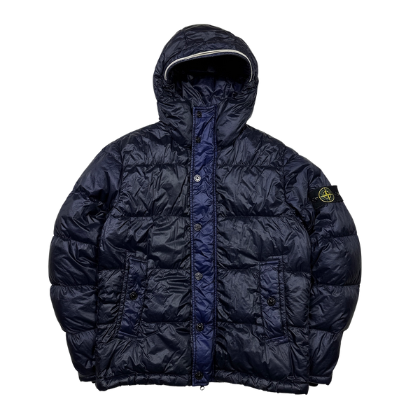 Stone Island Navy Blue Garment Dyed Puffer Jacket - Large