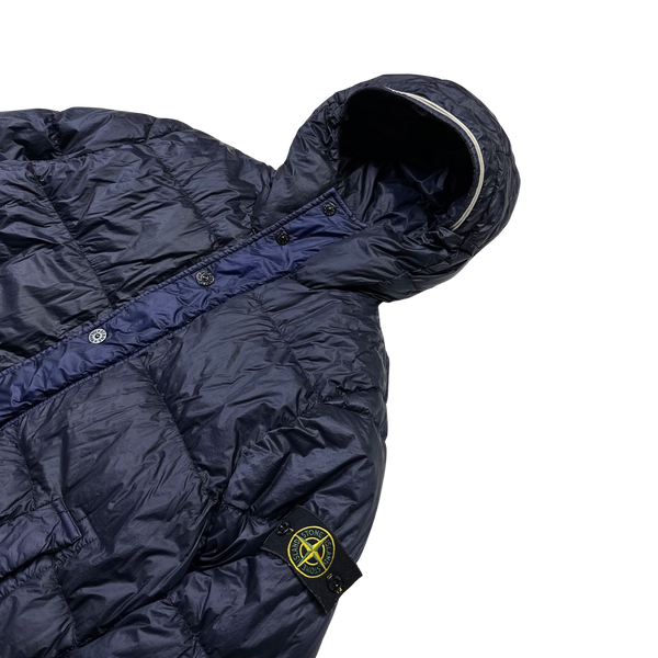 Stone Island Navy Blue Garment Dyed Puffer Jacket - Large