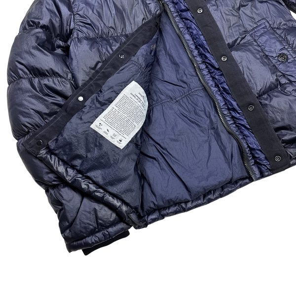 Stone Island Navy Blue Garment Dyed Puffer Jacket - Large