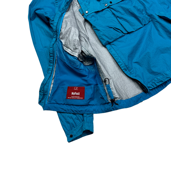 CP Company C.P. Company 'Nyfoil' Goggle Double Zip Utility Jacket Bright  Blue