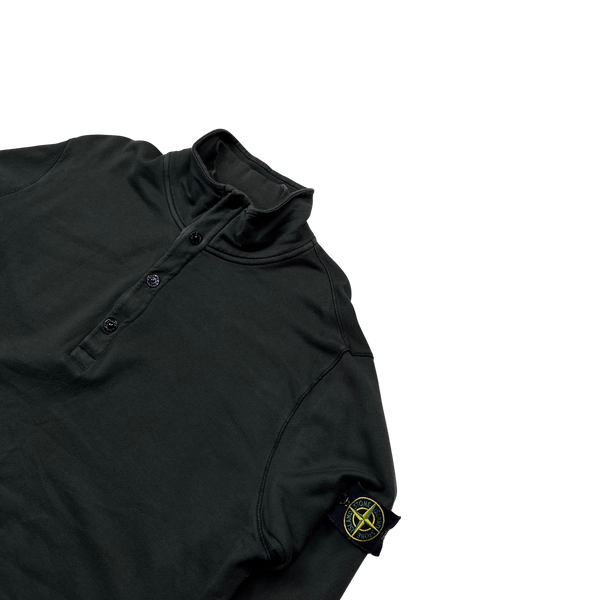 Stone Island 2013 Charcoal Quarter Button Up Pullover Jumper - XXL