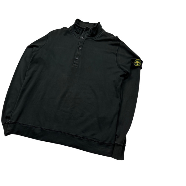 Stone Island 2013 Charcoal Quarter Button Up Pullover Jumper - XXL