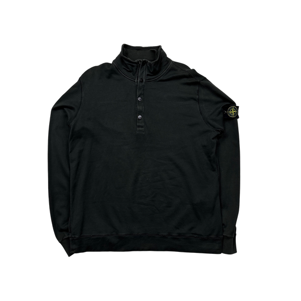 Stone Island 2013 Charcoal Quarter Button Up Pullover Jumper - XXL