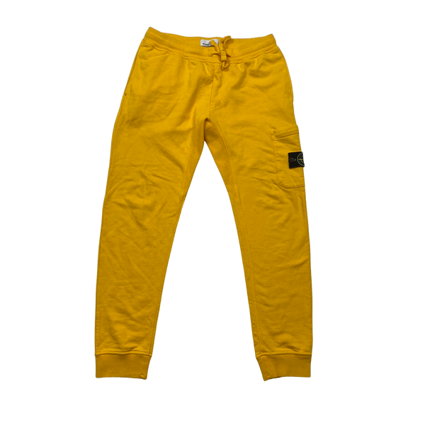 Stone Island Yellow Cotton Joggers - Large