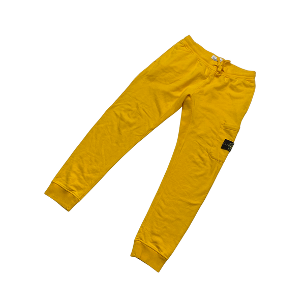 Stone Island Yellow Cotton Joggers - Large