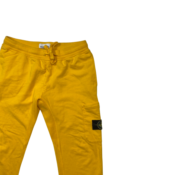 Stone Island Yellow Cotton Joggers - Large