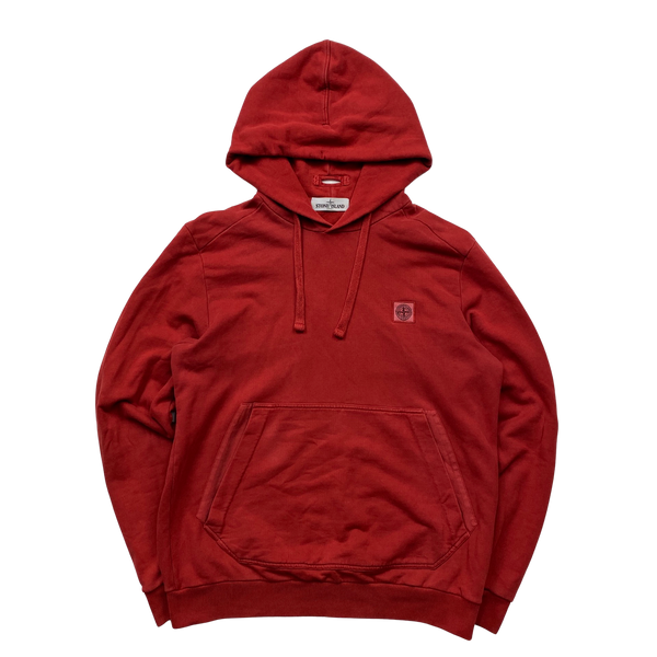 Stone Island Red Patch Pullover Hoodie - XL