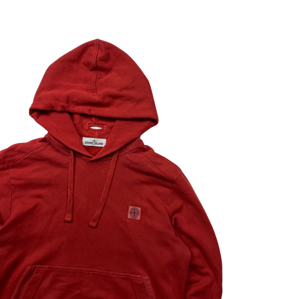 Stone Island Red Patch Pullover Hoodie - XL