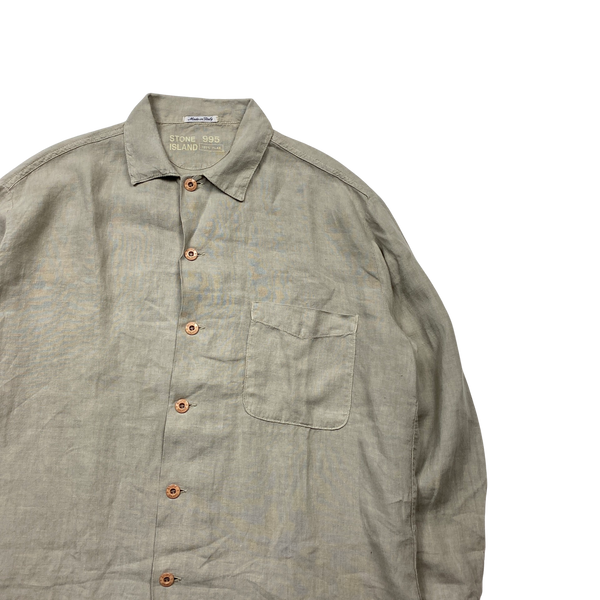 Stone Island Marina 1994 Lino Flax Linen Shirt - Large