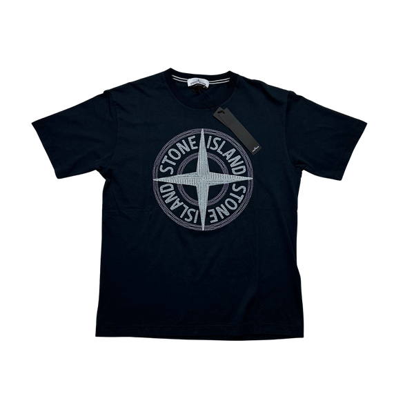 Stone Island 2023 Navy Embroidered Compass Logo T Shirt - Large – Mat's  Island