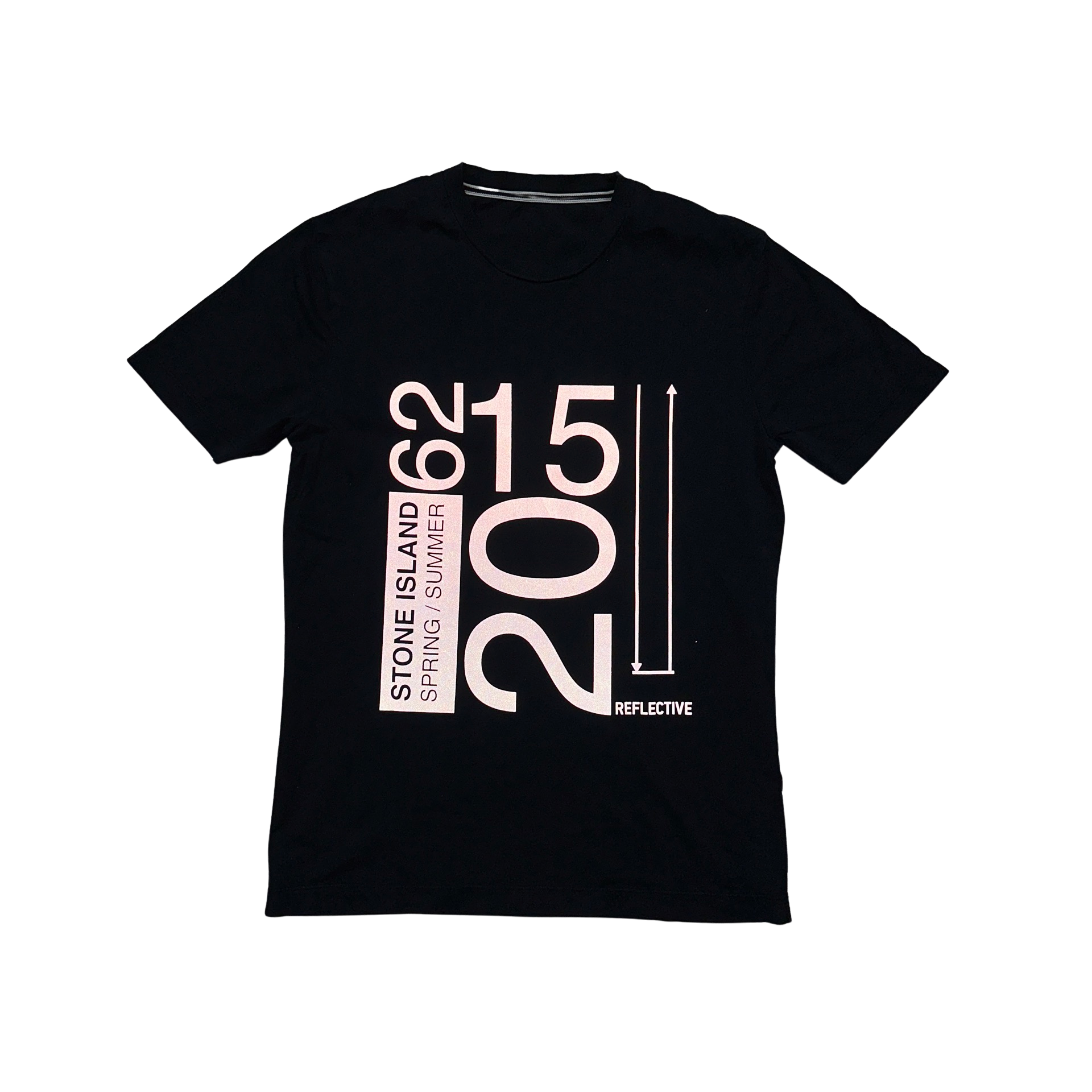 stone island reflective t shirt black