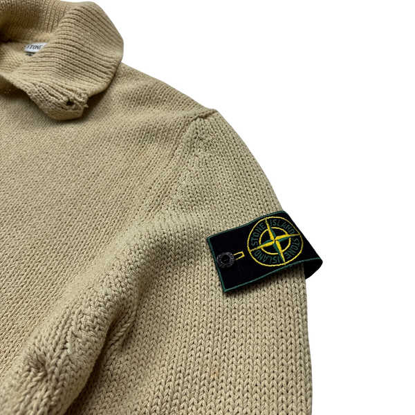 Stone Island 1998 Vintage Beige Cotton Pullover Knit - XL – Mat's 