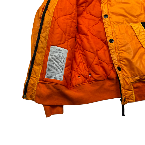 Stone Island Orange 30th Anni Mussola Gommata Padded Jacket - Large