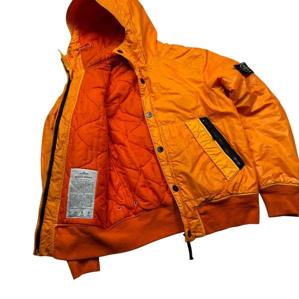 Stone Island Orange 30th Anni Mussola Gommata Padded Jacket - Large