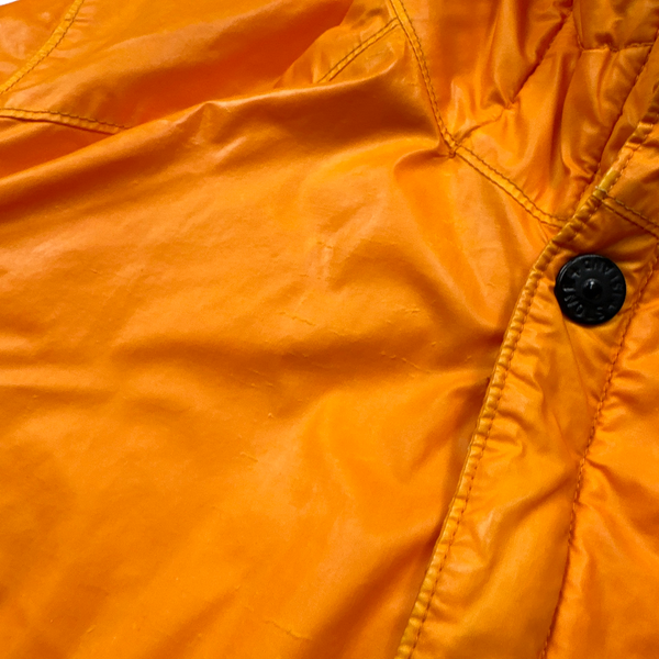 Stone Island Orange 30th Anni Mussola Gommata Padded Jacket - Large