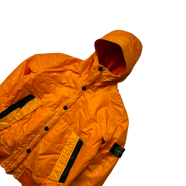 Stone Island Orange 30th Anni Mussola Gommata Padded Jacket - Large