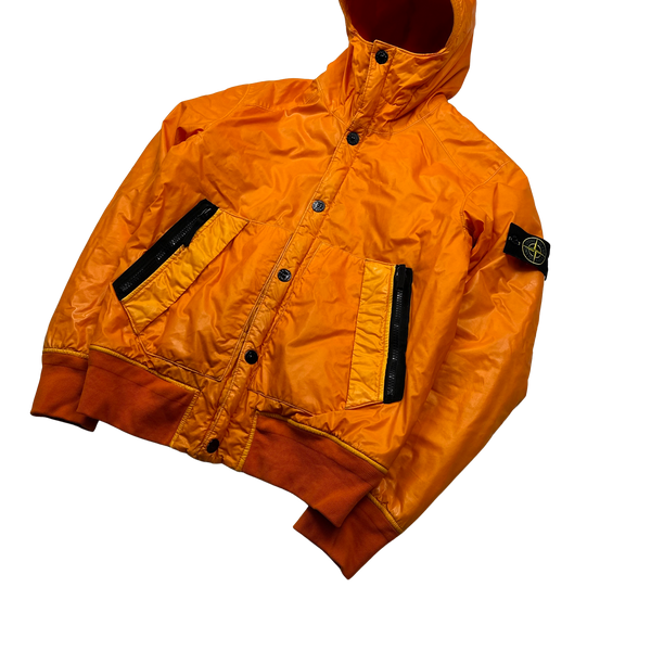 Stone Island Orange 30th Anni Mussola Gommata Padded Jacket - Large