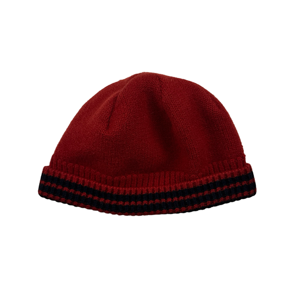 Stone Island Red Thick Beanie Hat