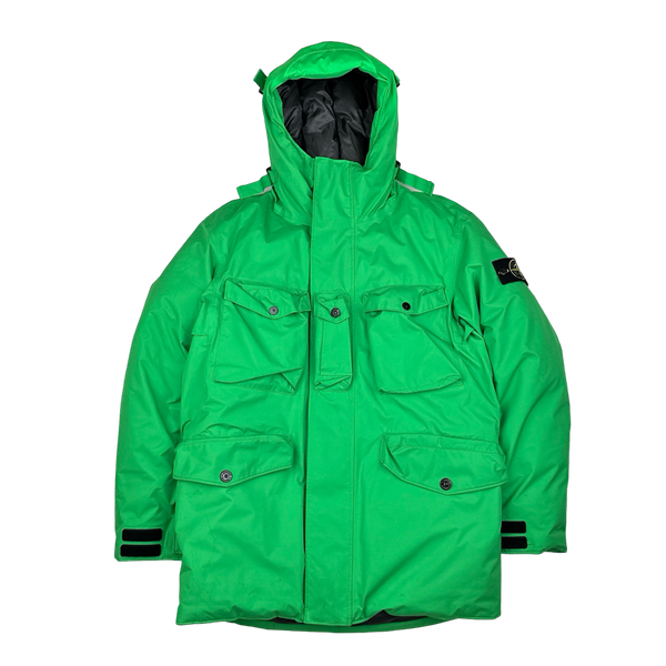 Stone Island 2021 Green Ripstop Gore-Tex Product Technology Down Parka Jacket - Small