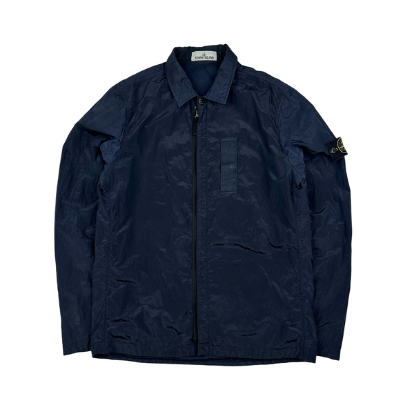 Stone Island 2017 Blue Nylon Metal Shimmer Overshirt - Medium