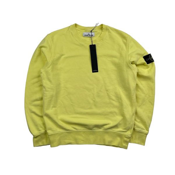 Stone Island 2020 Yellow Cotton Sweatshirt - Small