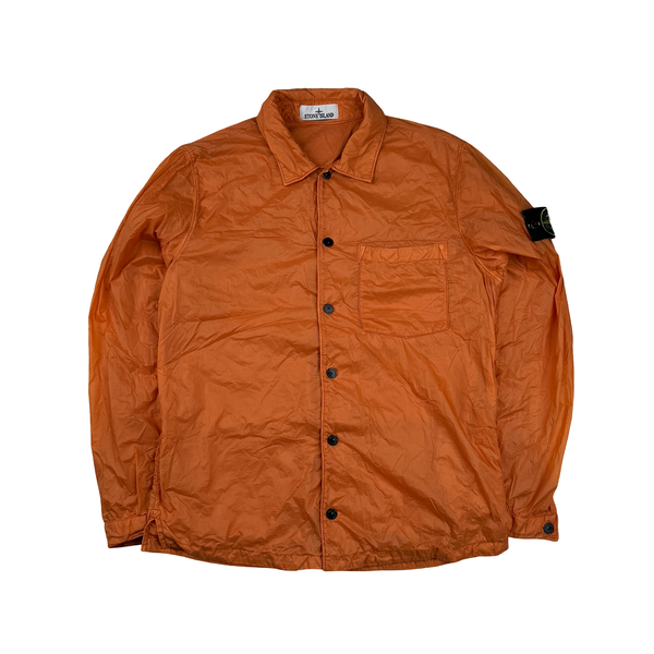 Stone Island 2023 Orange Micro Yarn Nylon Coach Overshirt - Small