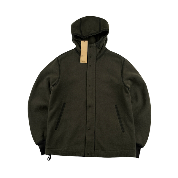 Ten C Khaki Hooded Base Liner Knit Jacket - Large