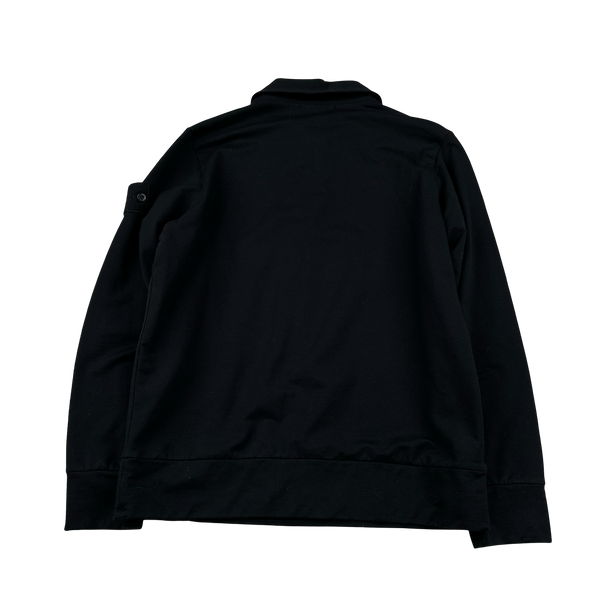 Stone Island 2022 Black Half Zip Black Ghost Piece Sweatshirt - Small