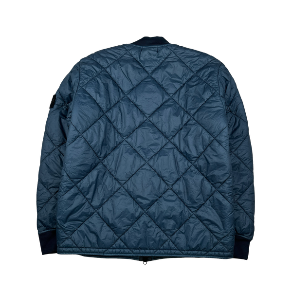 Stone Island 2018 Petrol Blue Garment Dyed Quilted Micro Yarn Jacket - Large