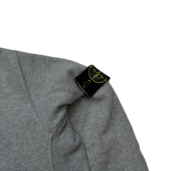 Stone Island Light Grey Cotton Crewneck Sweatshirt - Large