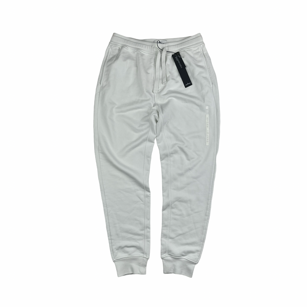 Stone Island 2022 White Spellout Tracksuit Bottoms - Medium